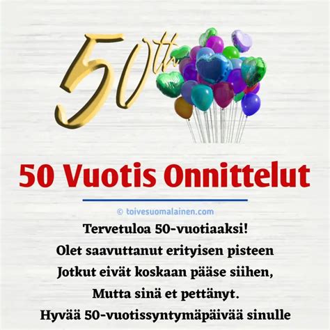 Syntymäpäiväonnittelut 50